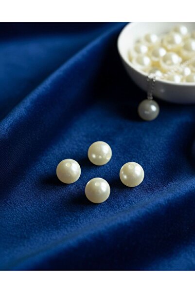 BEİLYS COSMETİCS & ACCESSORY Cream Acrylic Round Beads (25mm) - 15 Pieces B:97