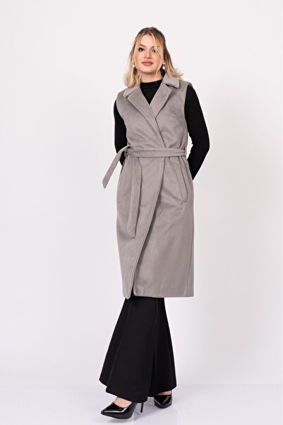 MissVina Вельветна довга скульптурна жилетка – 9140