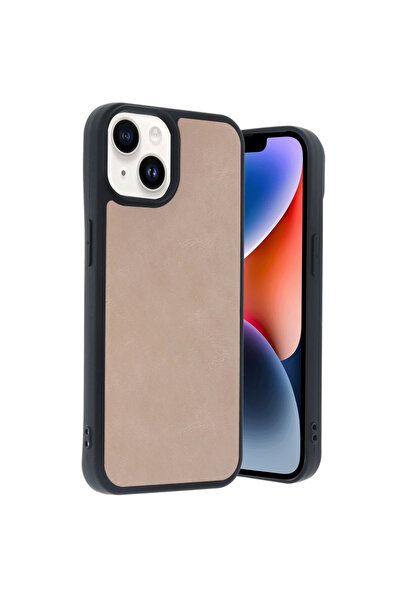 eco port iPhone 14 Case Aras Leather Cover - Powder