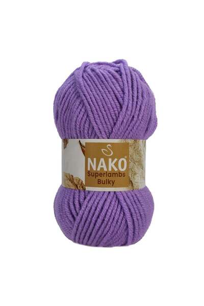 NAKO Süperlambs Bulky 867 Lila Kalın Yünlü El Örgü İpi