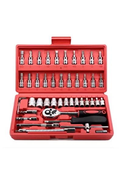 OEM Set of 46 socket wrenches and 1/4" ratchet bits, flexible extensions and adapter, Fabrilux