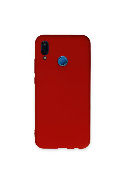 Marsilyan حافظة هواوي P20 لايت نانو مع بطانة داخلية من السيليكون المخملي - أحمر