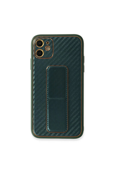 eco port غطاء حماية كوكو كاربون مع حامل لجهاز iPhone 12 - أخضر