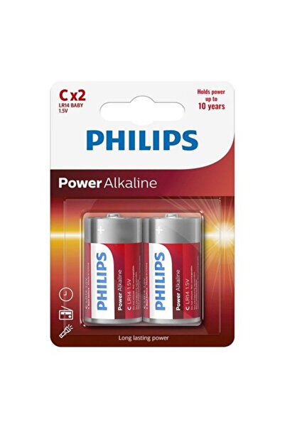 Philips Μπαταρία αλκαλικής ισχύος LR14 C σε συσκευασία 2 τεμαχίων