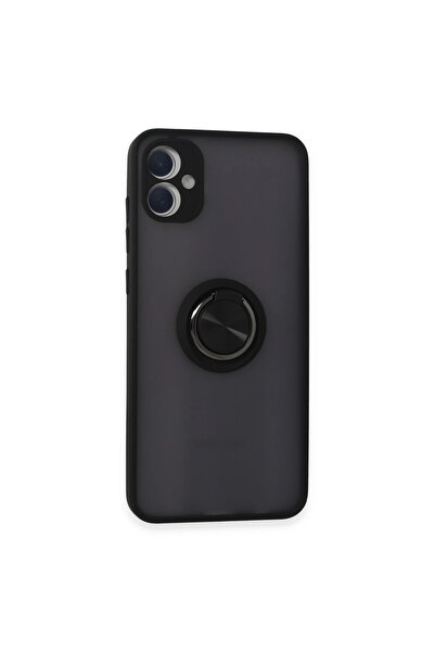 Marsilyan حافظة سامسونج جالاكسي A05 غطاء سيليكون مونتريال مع حلقة - أسود