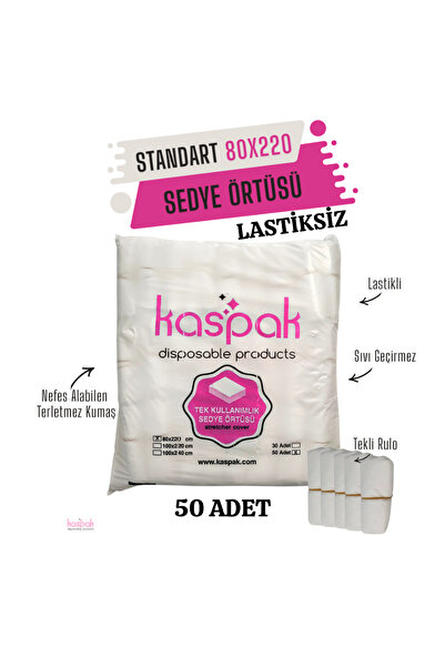 kaspak Standart Boy Lastiksiz Kalın Sedye Örtüsü 50 Adet