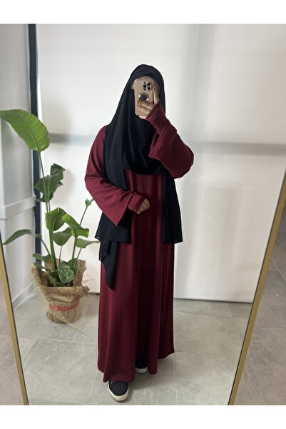 MERVERA KIŞLIK TRİKO KOLLUKLU TESETTÜR ELBİSE