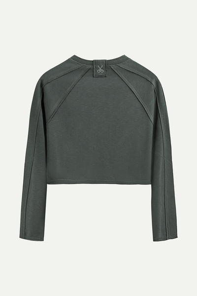 KAFT Women's Double-Sided Crop Sweatshirt - Lyume - Storm