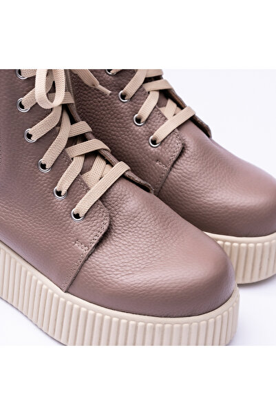 VAGAM Powder Pink Boots Made of Genuine Leather with Platform Sole