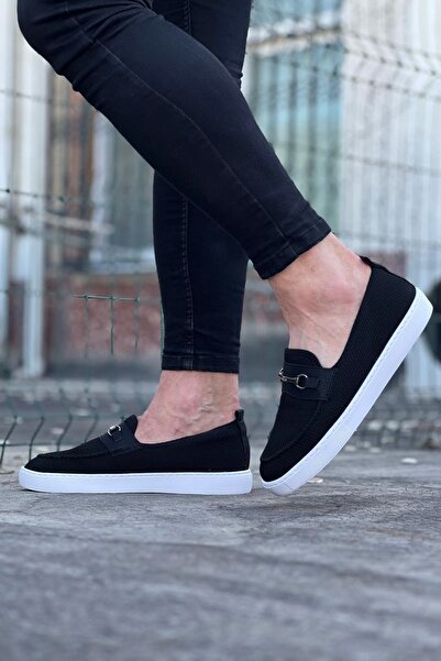 Wagoon Wg060 Black Knitwear Ballerina Men's Casual Shoes