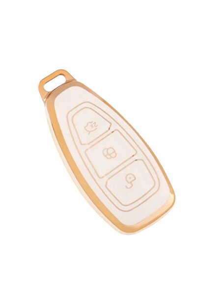 OEM White smart key case for Ford Focus, Fiesta, Fusion, Kuga, Mondeo, C-Max,...