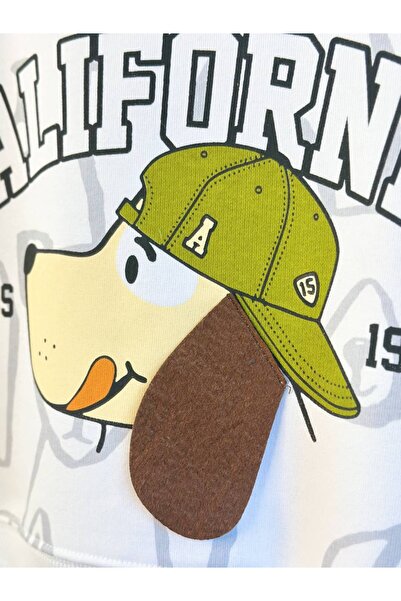 Pinkitokids Puppy 3D Sweatshirt and 3 Thread Sweatpants Set