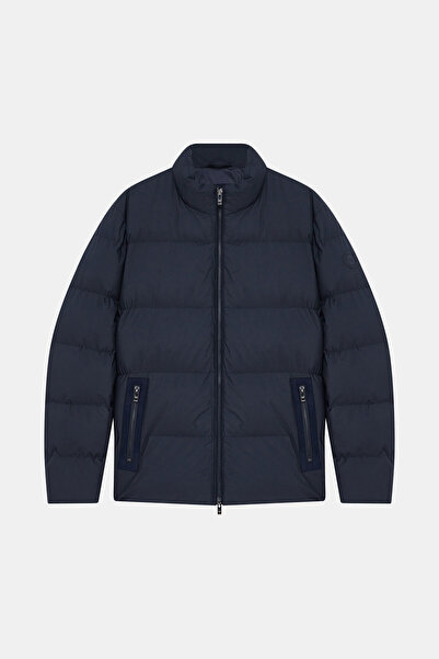 W Collection Zipped Dark Blue Puffer Coat