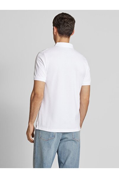 s.Oliver Men's polo shirt, 100% cotton, with logo, White, 3XL