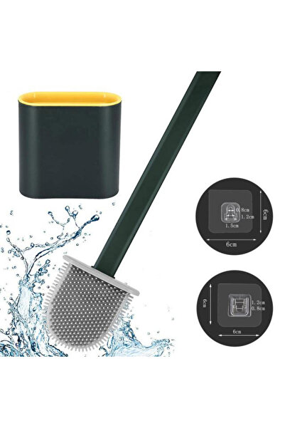 MaffStuff Dark Green Silicone Toilet Brush with Ventilated Holder for Hygienic Cleaning 🚽✨