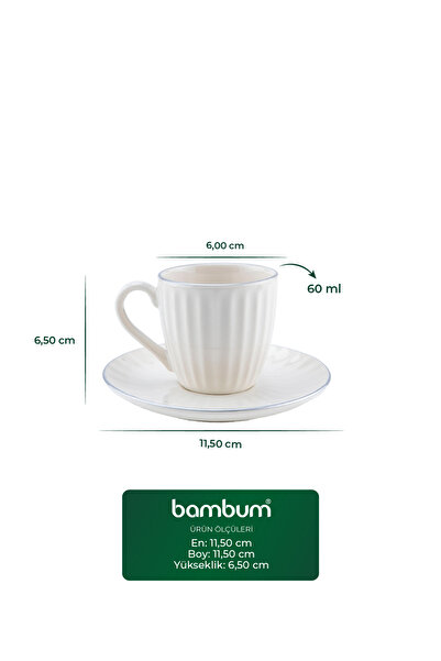 Bambum Karizma 6-Person Coffee Cup Set Platinum