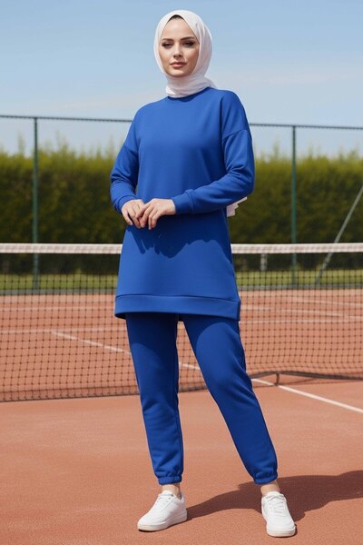 TOFİSA Two-Thread Double Suit with Elastic Legs Sak Cobalt 28029-Saks