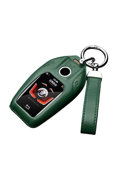 OEM Husa piele verde pentru cheie afisaj BMW G11 G12 G30 G31 G32 i8 I12 I15 G...