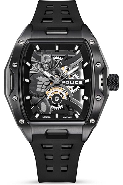 Police Gotham Limited Edition Men's Watch, 44.5 mm, Black Dial, Black Silicon...
