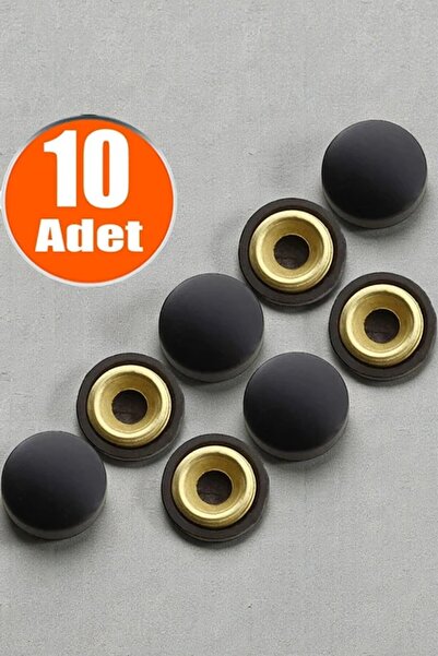 MH MiniHediye Dekoratif Vida Kapağı Kapatıcı 15 Mm Mat Siyah Metal Vida Tapas...