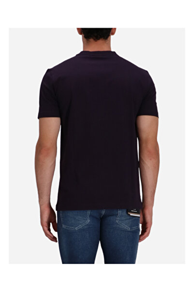 BOSS Men's Regular Fit Short Sleeve Solid Crew Neck Purple T-Shirt 50506373-517