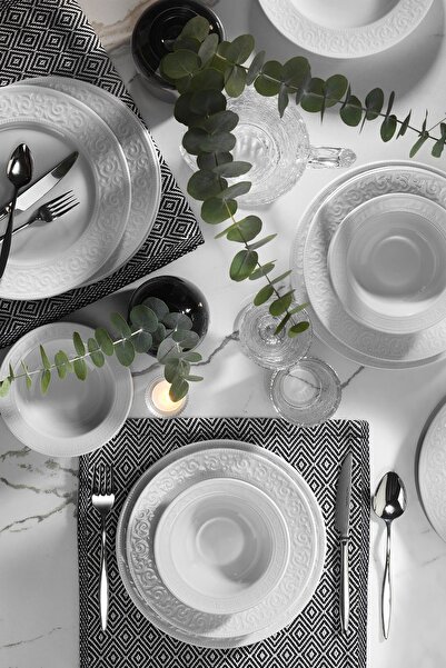 Kütahya Porselen Açelya 36 Parça 8 Kişilik Yemek Takımı