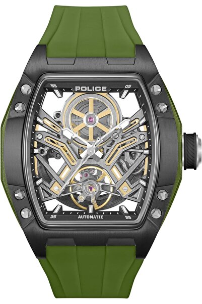 Police Tampa Automatic Watch with Silicone Strap for Men, 42mm
