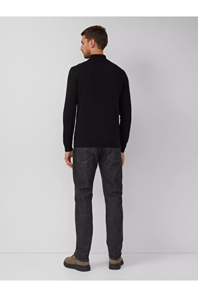 s.Oliver Men's high-neck sweater, cotton, Black, 3XL