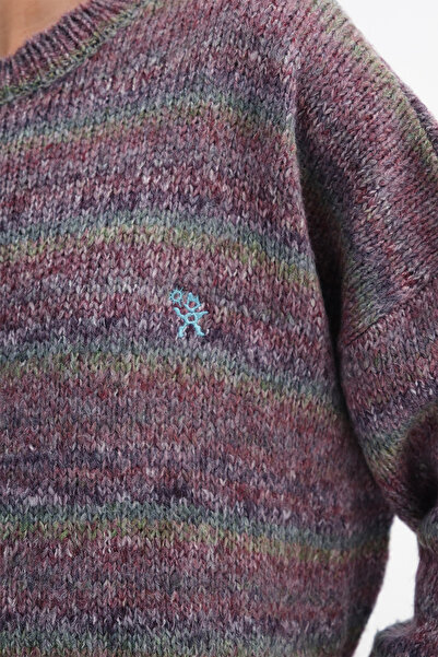 Addax Multi-Colored Striped Knitwear Sweater K13903