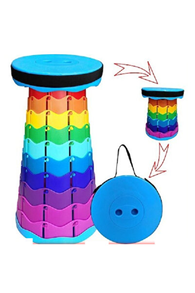 SokShop Portable round retractable telescopic folding stool for camping