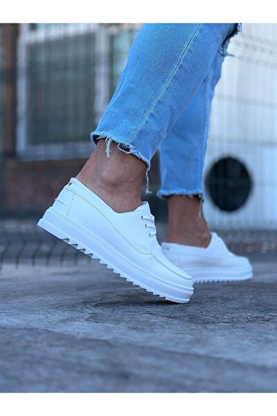 Wagoon WG506 White Men's Saddle Casual Shoes