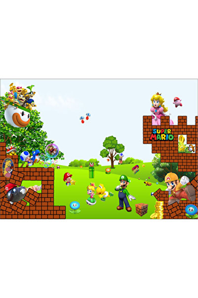 VIODESIGN Super Mario children's wallpaper, self-adhesive, multicolor, 200 x 300 cm