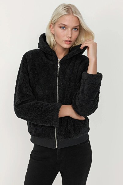 Hiccup Zippered Hooded Plush Jacket