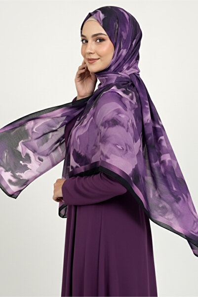 TOFİSA Fluenn Aura Series Cotton Shawl Purple - 28001-Purple