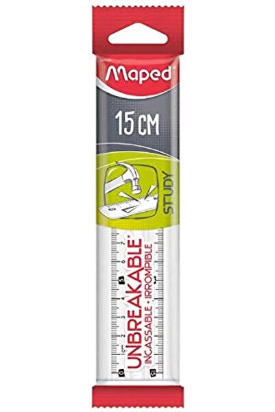 Maped Unbreakable Study Ruler x 15 cm Clear