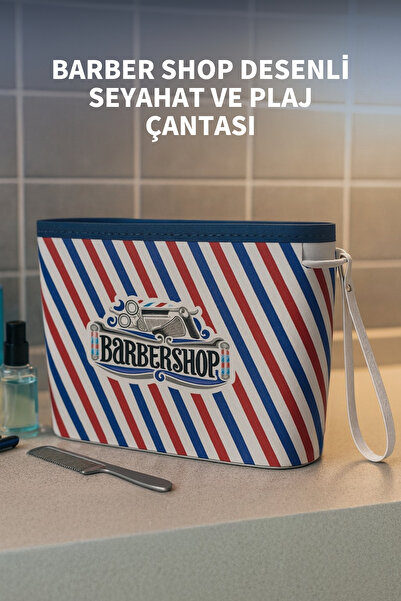 Nandy Home Чоловіча сумка для подорожей та пляжу з малюнком «Barber Shop» - органайзер для валізи