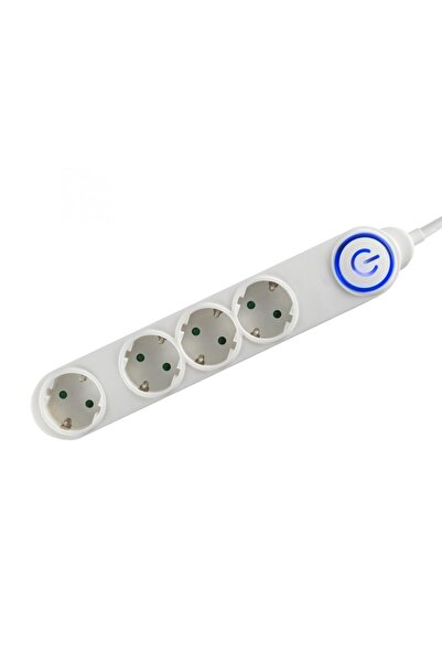 Home Extension cord 4 sockets, foot switch, 5 m, white, 1.5mm2