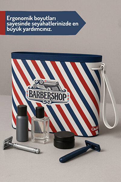 Nandy Home Чоловіча сумка для подорожей та пляжу з малюнком «Barber Shop» - органайзер для валізи