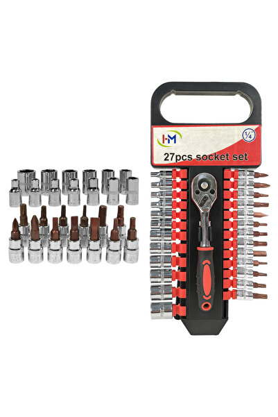 Generic HM 27PCS Socket Set H-0017 – Home & Auto Repair Tool Kit with Ratchet Handle