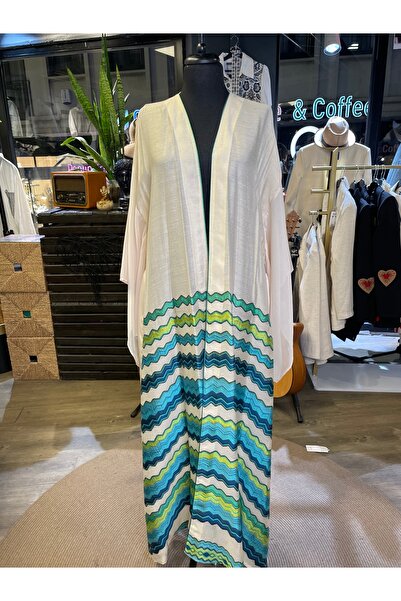 AJAL Women's Embroidered Long Sleeve Slim Special Design Abaya Kimono