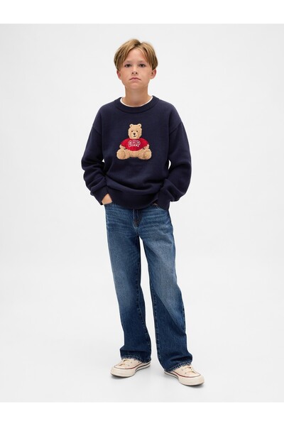 GAP Erkek Çocuk Lacivert Brannan Bear Relaxed Sweatshirt