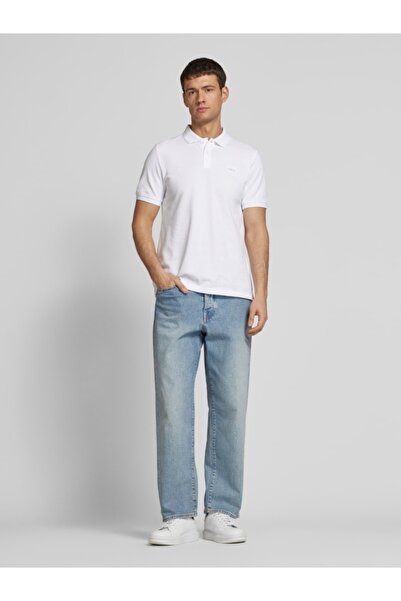 s.Oliver Men's polo shirt, 100% cotton, with logo, White, 3XL