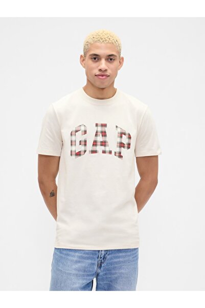 GAP Erkek Kırık Beyaz Everyday Soft Logo T-Shirt