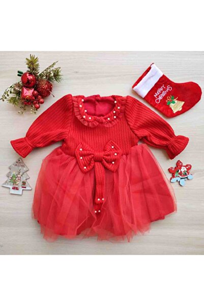 Tofimix Striped baby dress with bow and tulle