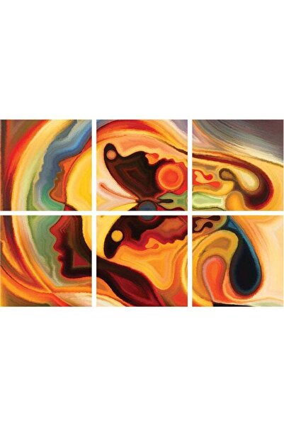 Sasb لوحة فنية جدارية بدون إطار من 6 قطع - متعددة الألوان