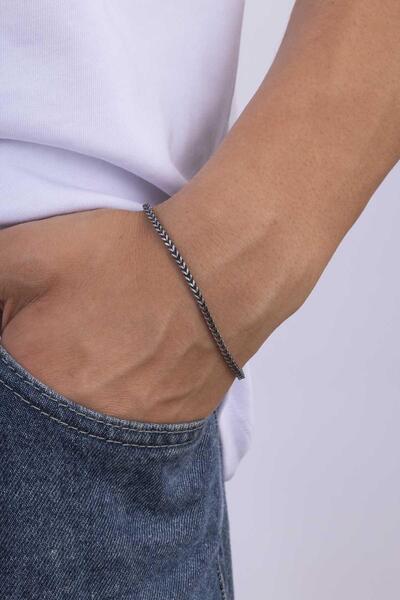 Gümüş Pazarım Fox Tail Men's Steel Chain Bracelet