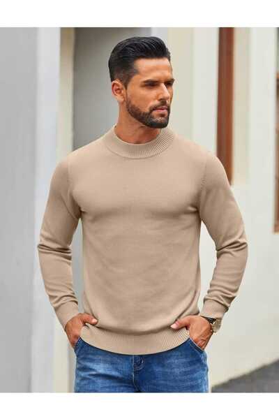 youknitwear you Diaz 100% Cotton Half Turtleneck Men's Knitwear Sweater