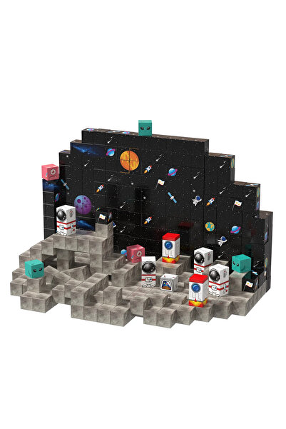 sallma Magnetic Building Blocks, 64 pcs, Minecraft-compatible, STEM educational toy, ABS plastic, space the