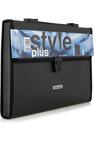 FOLDERMATE Charcoal Black Expanding File Case With Handle