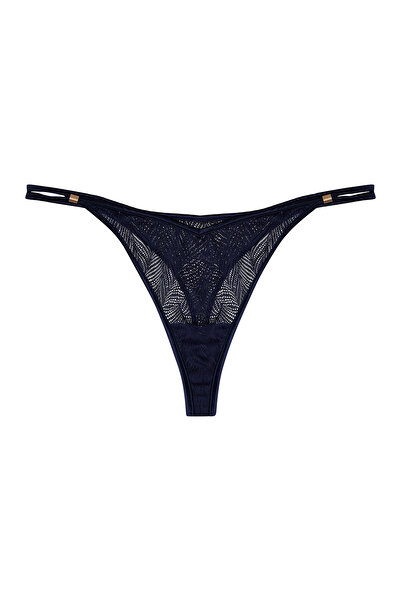 ESOTIQ Chiloți tanga din plasă pentru femei, cu detalii decorative, talie sexy în V | Osaka